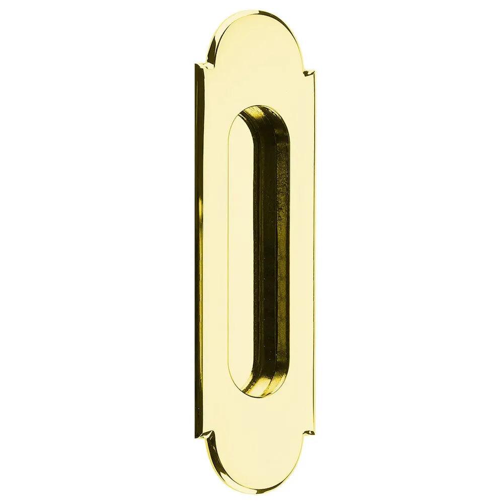 Emtek 6" #8 Flush Pull in Unlacquered Brass finish