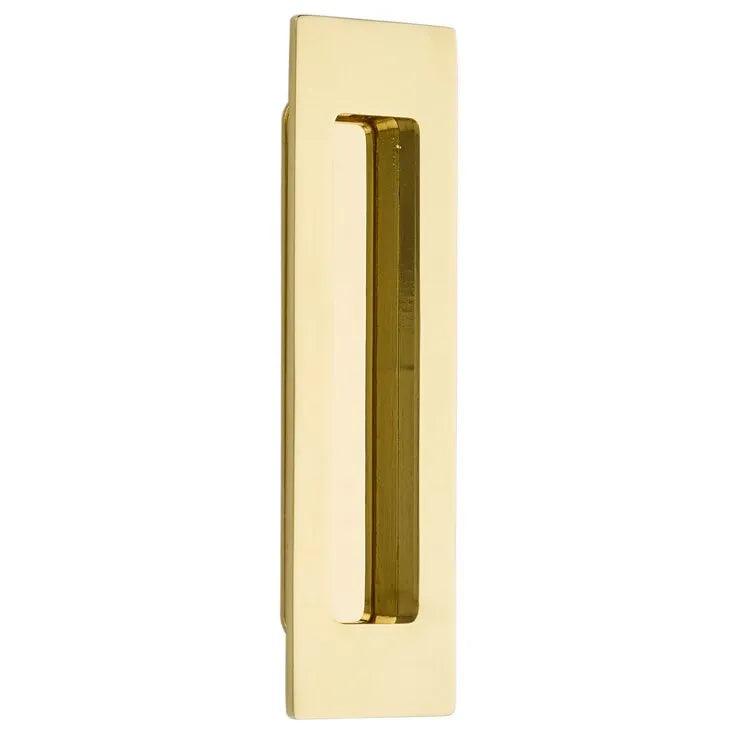 Emtek 6" Modern Rectangular Flush Pull Polished Brass