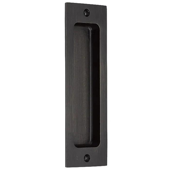 Emtek 6" Rustic Modern Rectangular Flush Pull in Medium Bronze Patina finish