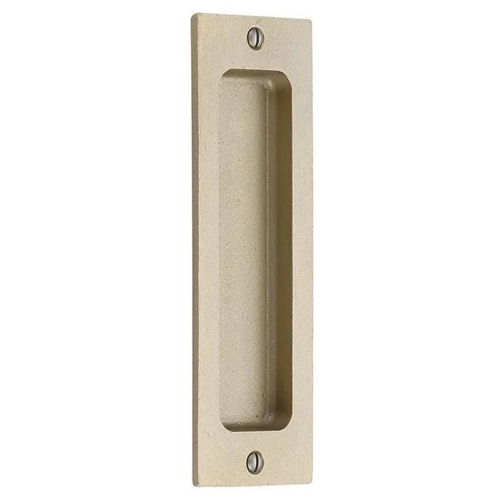 Emtek 6" Rustic Modern Rectangular Flush Pull in Tumbled White Bronze finish