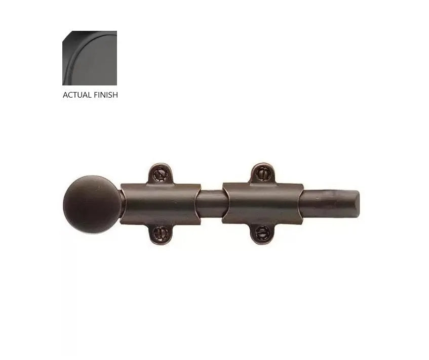 Emtek 6" Surface Bolt in Flat Black finish