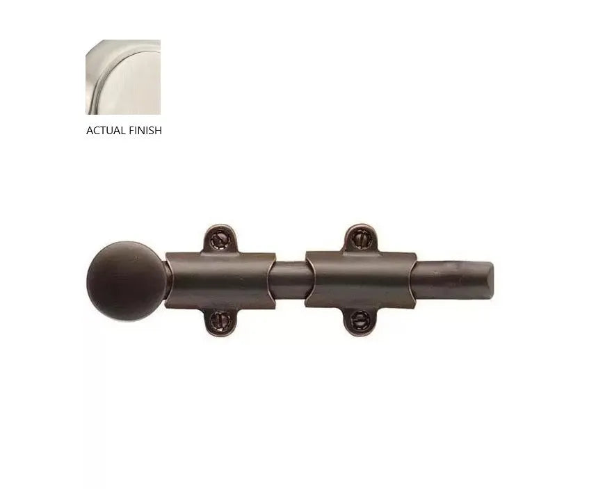 Emtek 6" Surface Bolt in Satin Nickel finish