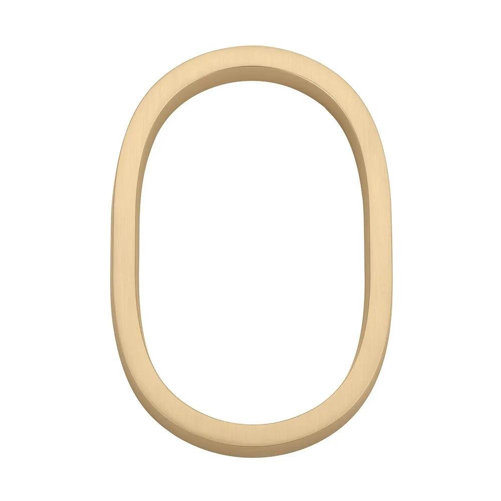 Emtek 7" Modern House Number, No. 0 in Satin Brass finish