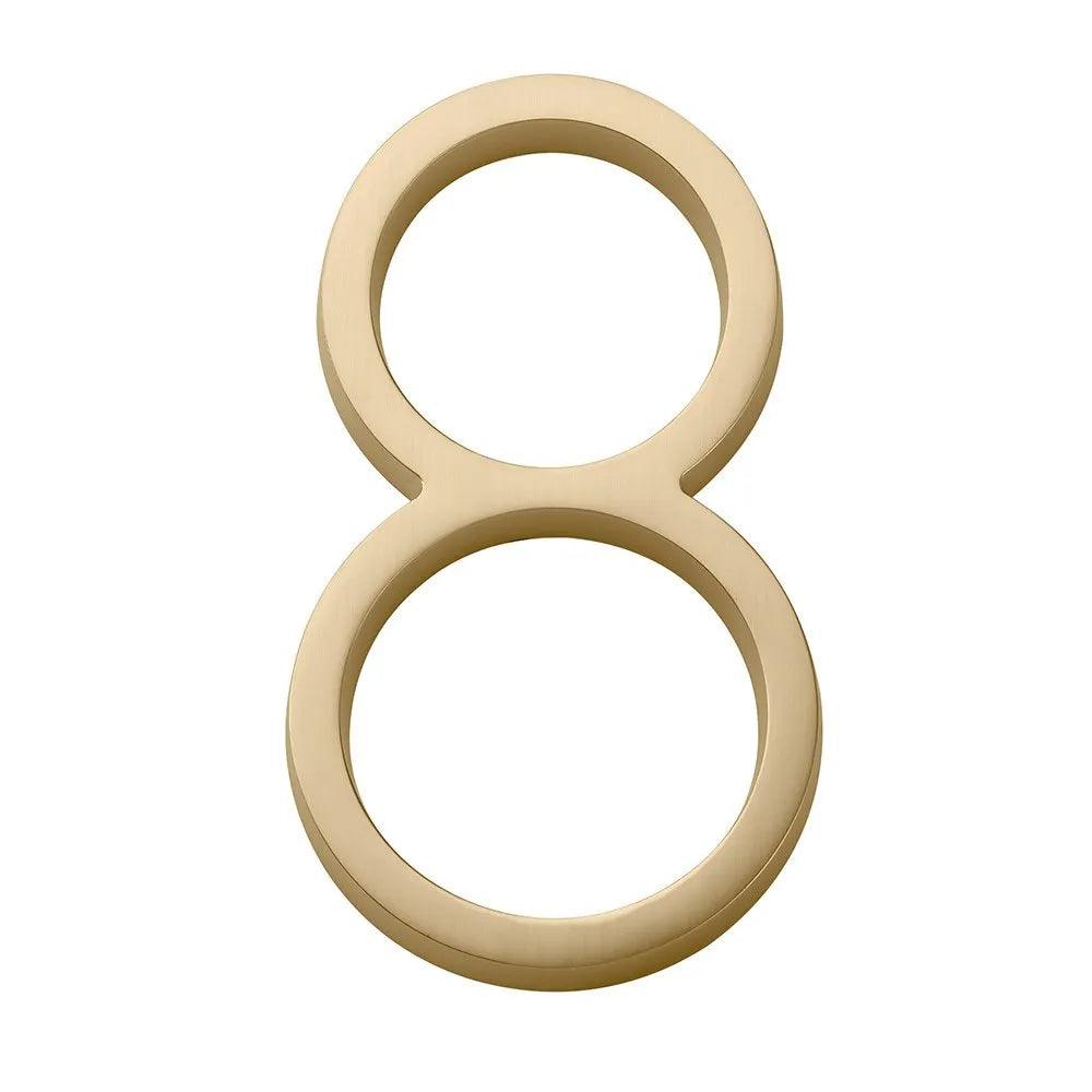 Emtek 7" Modern House Number, No. 8 Satin Brass
