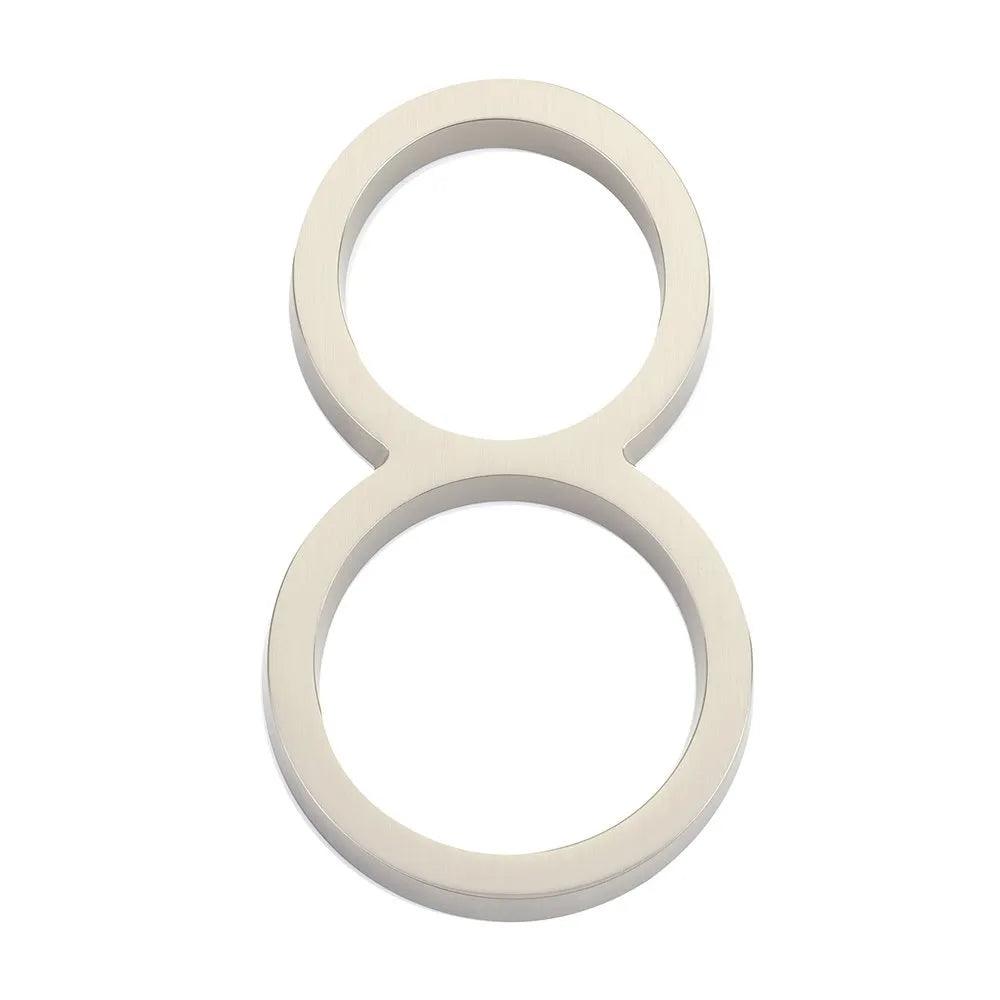 Emtek 7" Modern House Number, No. 8 Satin Nickel