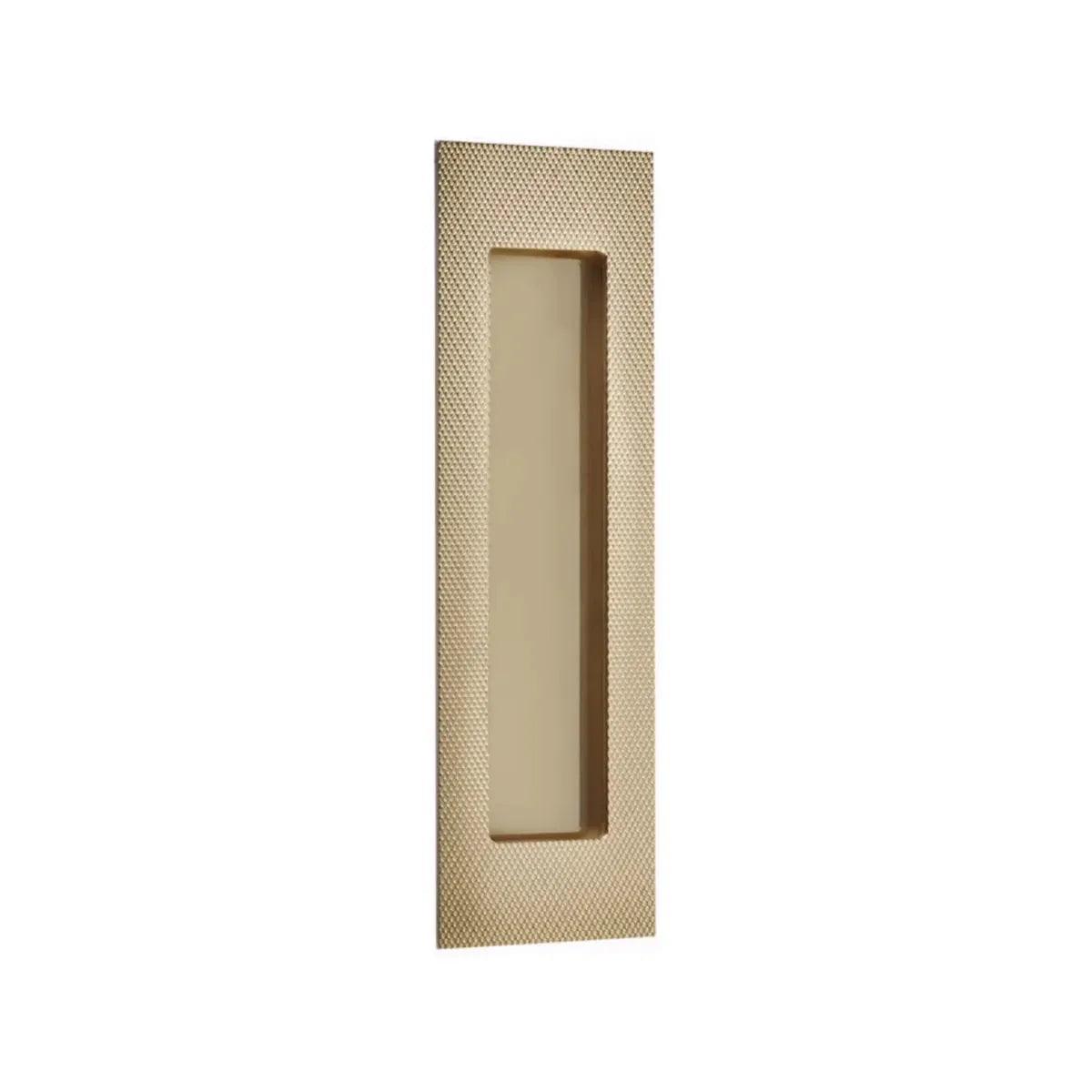 Emtek 7" Modern Rectangular Knurled Flush Pull with Plain Pocket in French Antique finish