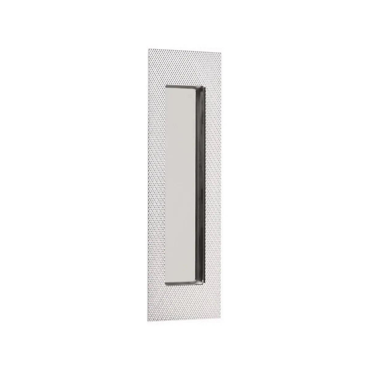 Emtek 7" Modern Rectangular Knurled Flush Pull with Plain Pocket in Lifetime Polished Nickel finish