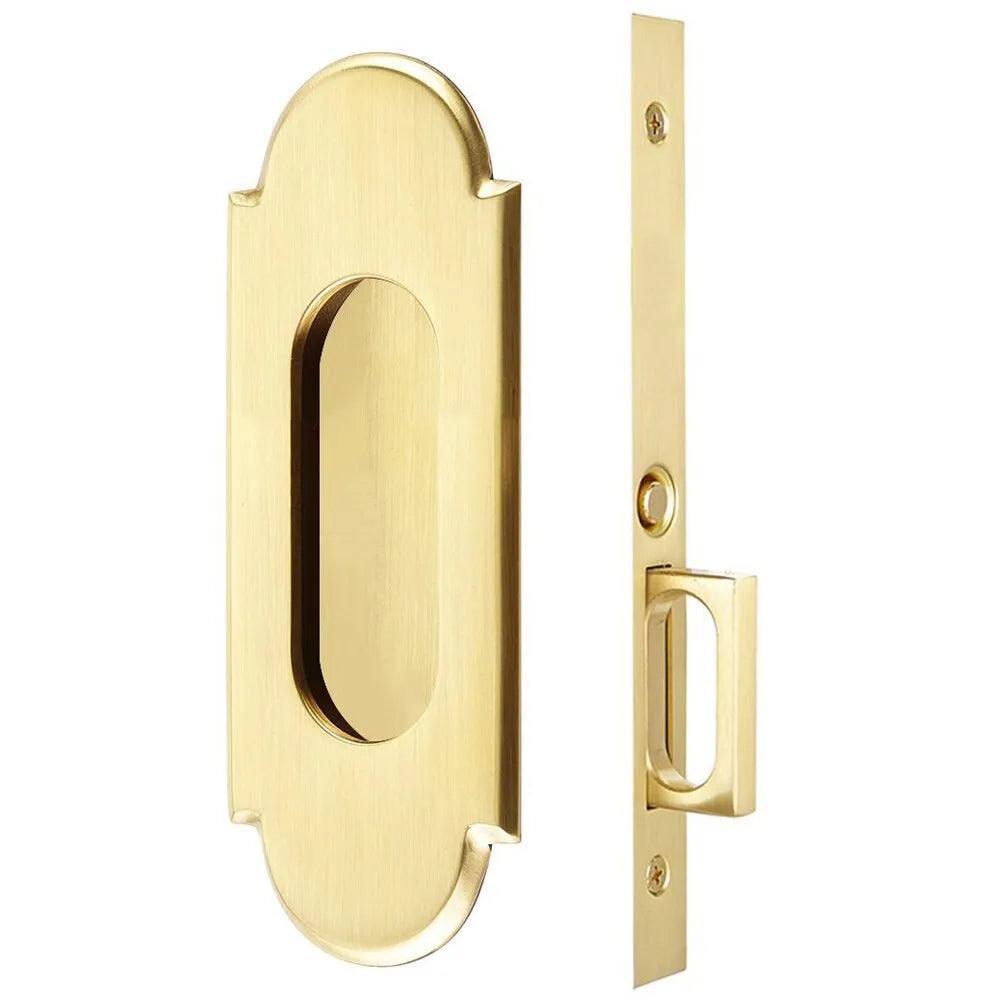 Emtek #8 Pocket Door Mortise Lock in French Antique finish