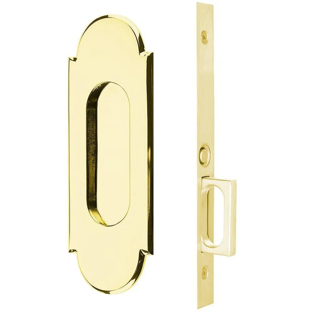 Emtek #8 Pocket Door Mortise Lock in Polished Brass finish
