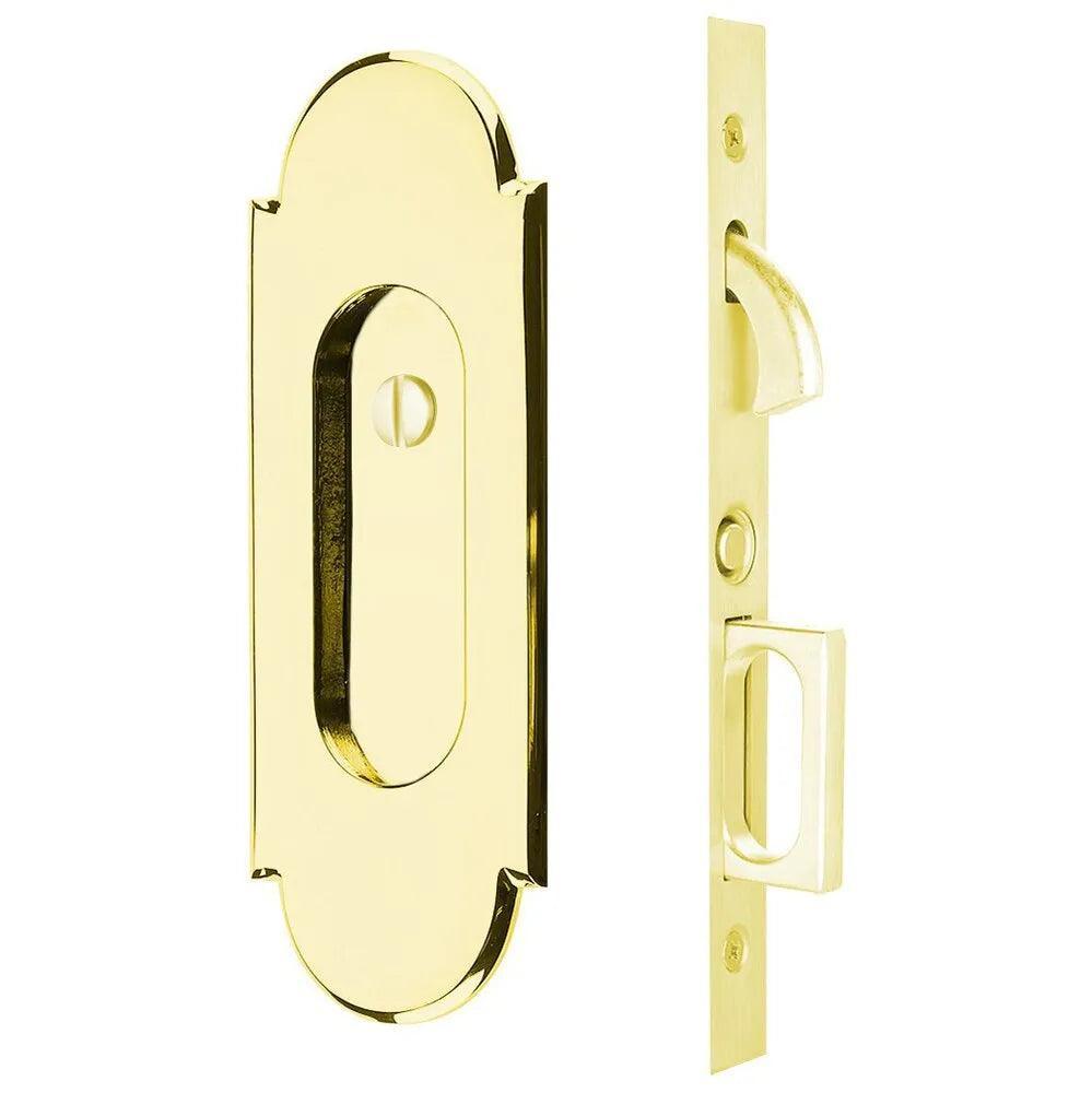Emtek #8 Pocket Door Mortise Lock in Polished Brass finish