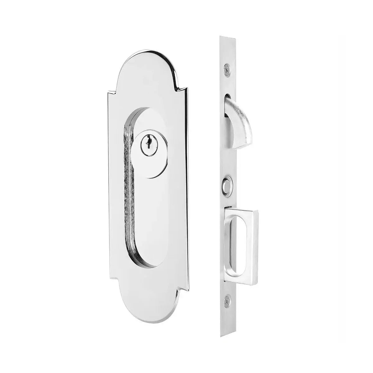 Emtek #8 Pocket Door Mortise Lock in Polished Chrome finish