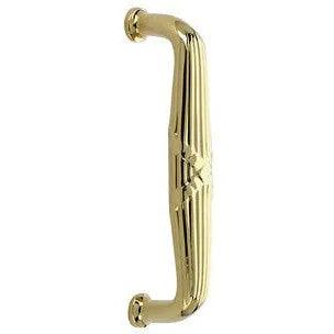 Emtek 8" Ribbon & Reed Door Pull in Unlacquered Brass finish