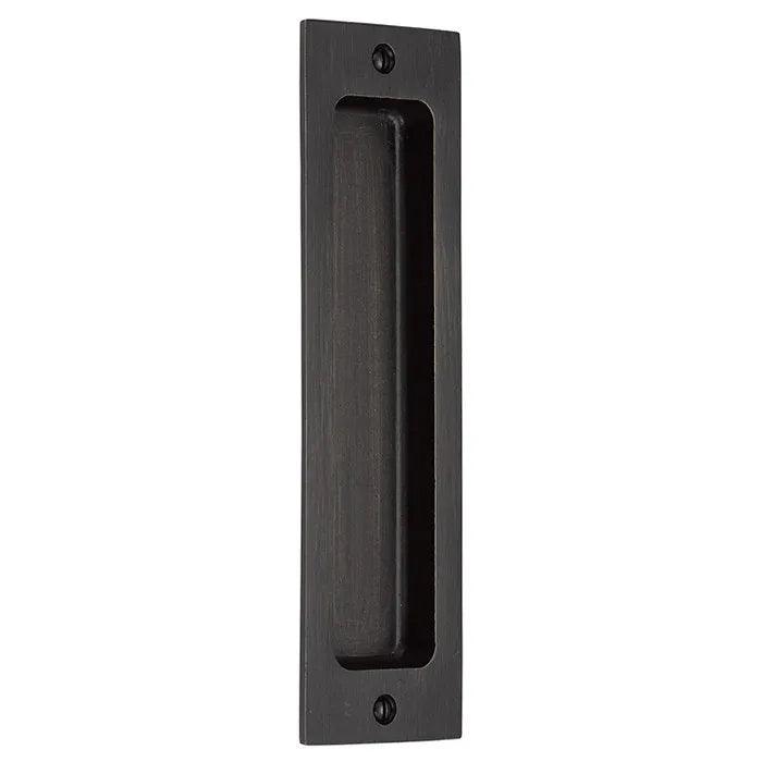 Emtek 8" Rustic Modern Rectangular Flush Pull in Medium Bronze Patina finish