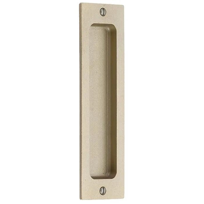 Emtek 8" Rustic Modern Rectangular Flush Pull in Tumbled White Bronze finish