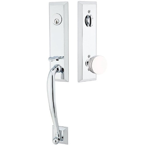 Emtek Adams Tubular Entrance Handleset With Bern Knob in finish