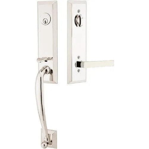 Emtek Adams Tubular Entrance Handleset With Dumont Lever 