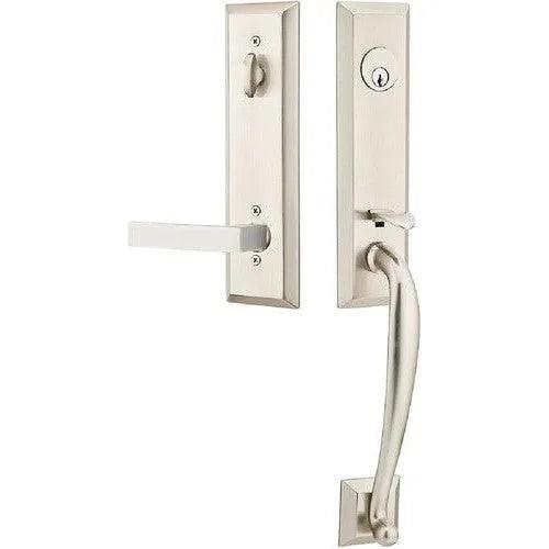 Emtek Adams Tubular Entrance Handleset With Dumont Lever 