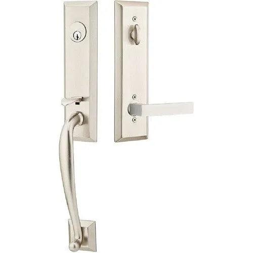 Emtek Adams Tubular Entrance Handleset With Dumont Lever 
