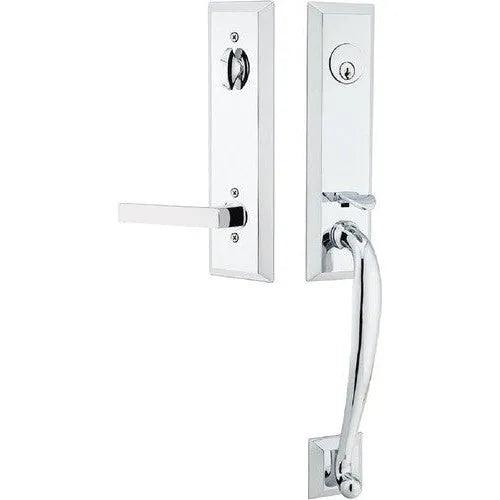 Emtek Adams Tubular Entrance Handleset With Dumont Lever 