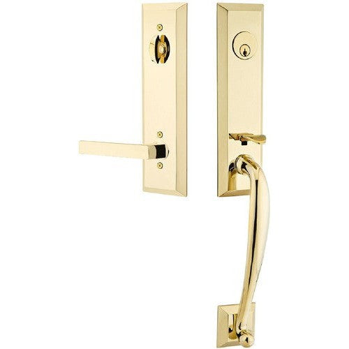 Emtek Adams Tubular Entrance Handleset With Dumont Lever in finish