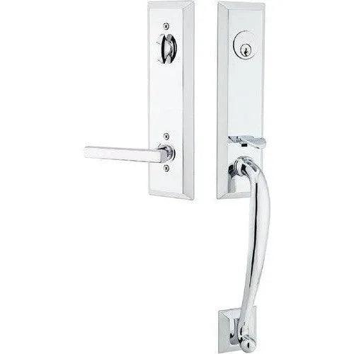 EmtekEmtek Adams Tubular Entrance Handleset With Freestone Lever in 