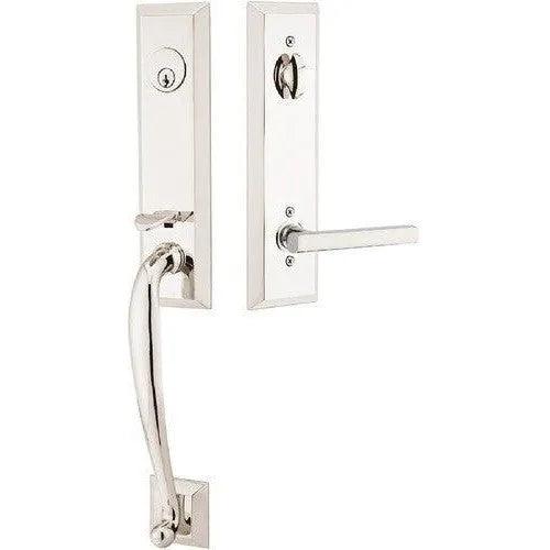 EmtekEmtek Adams Tubular Entrance Handleset With Freestone Lever in 