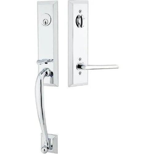 Emtek Adams Tubular Entrance Handleset With Helios Lever Polished Chrome