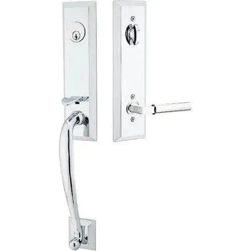 Emtek Adams Tubular Entrance Handleset With Hercules Lever in Polished Chrome finish