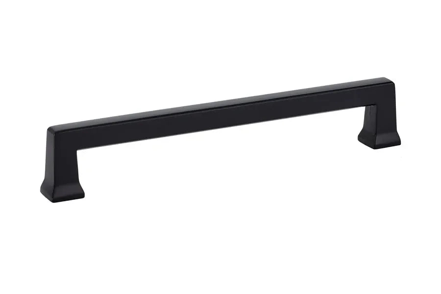 The Emtek Alexander Cabinet Pull, 6" Center to Center in Flat Black finish