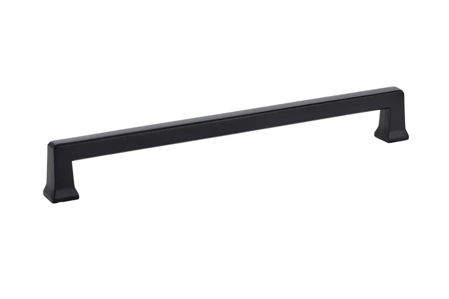 The Emtek Alexander Cabinet Pull, 8" Center to Center in Flat Black finish
