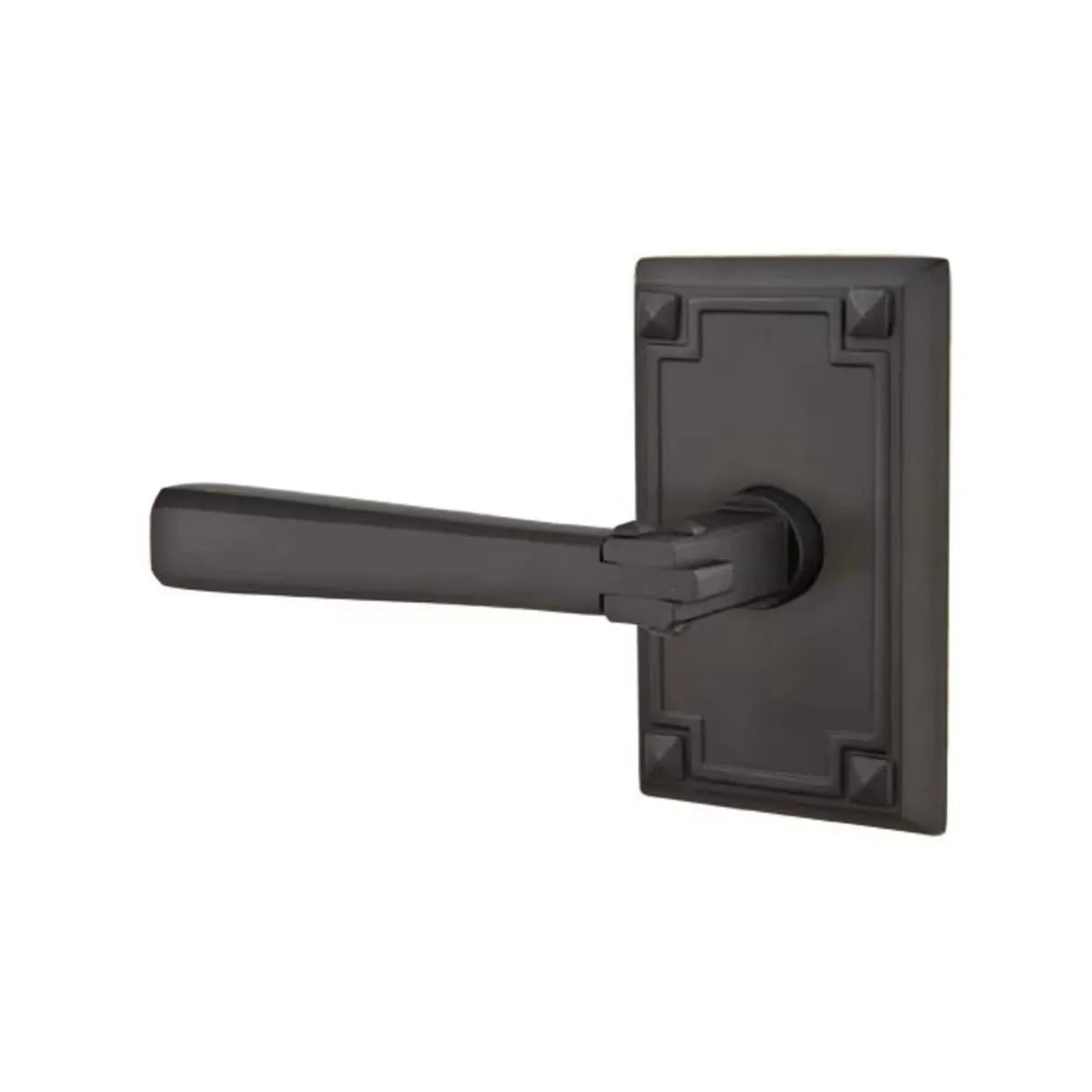 Emtek Arts & Crafts Lever with Arts & Crafts Rosette in Flat Black finish