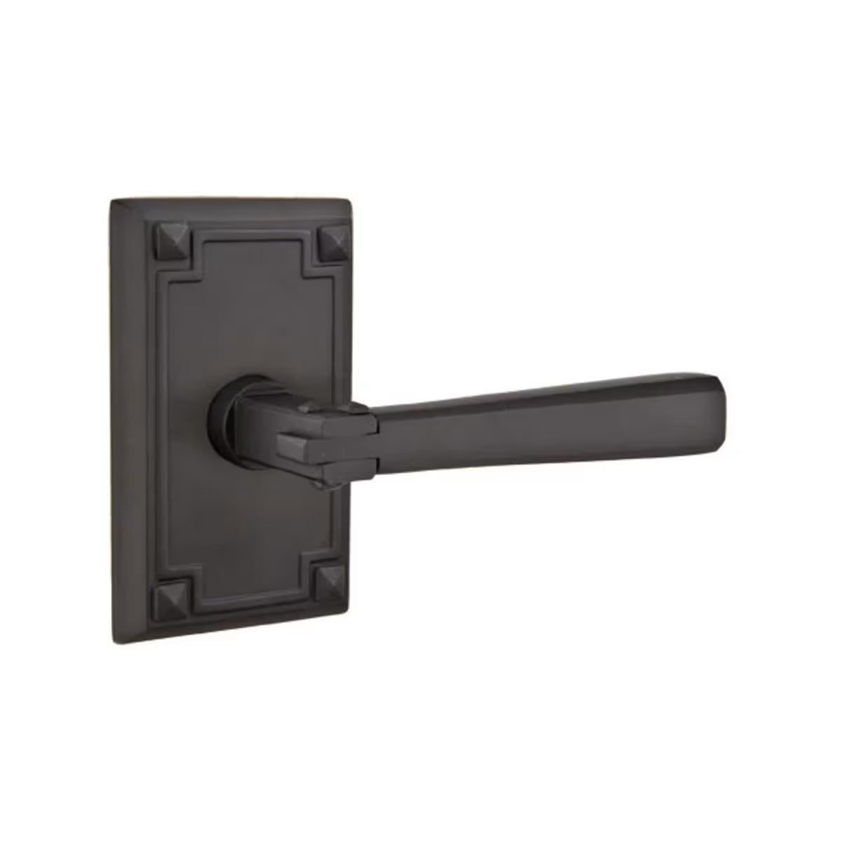 Emtek Arts & Crafts Lever with Arts & Crafts Rosette in Flat Black finish