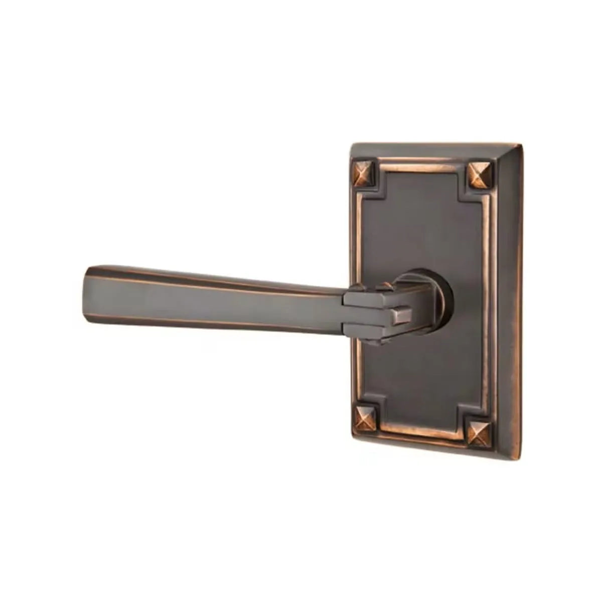 Emtek Arts & Crafts Lever with Arts & Crafts Rosette in Oil Rubbed Bronze finish
