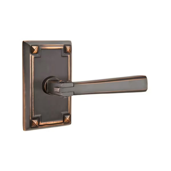 Emtek Arts & Crafts Lever with Arts & Crafts Rosette in Oil Rubbed Bronze finish