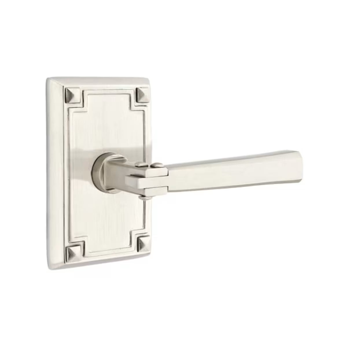 Emtek Arts & Crafts Lever with Arts & Crafts Rosette in Satin Nickel finish