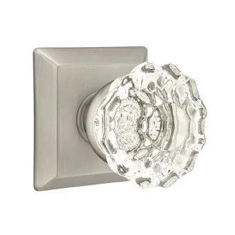 EmtekEmtek Astoria Clear Knob with Quincy Rosette in 