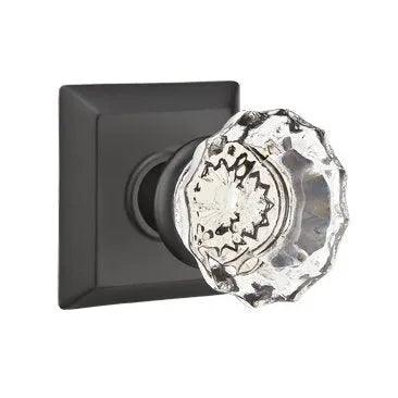 EmtekEmtek Astoria Clear Knob with Quincy Rosette in 