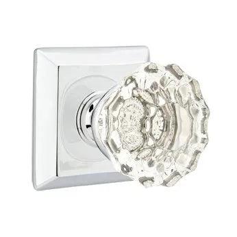 EmtekEmtek Astoria Clear Knob with Quincy Rosette in 