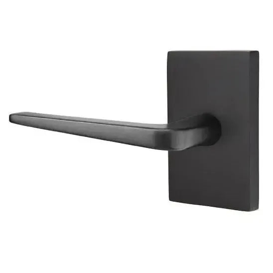 Emtek Athena Lever With Modern Rectangular Rosette Flat Black