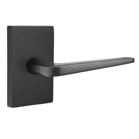 Emtek Athena Lever With Modern Rectangular Rosette Flat Black