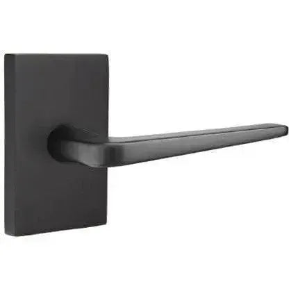 Emtek Athena Lever With Modern Rectangular Rosette Flat Black