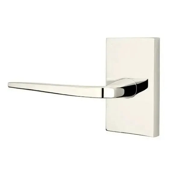 Emtek Athena Lever With Modern Rectangular Rosette Lifetime Polished Nickel