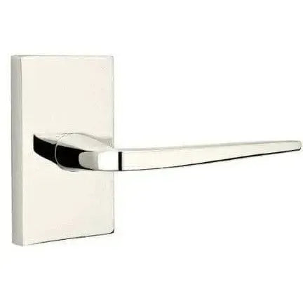 Emtek Athena Lever With Modern Rectangular Rosette Lifetime Polished Nickel
