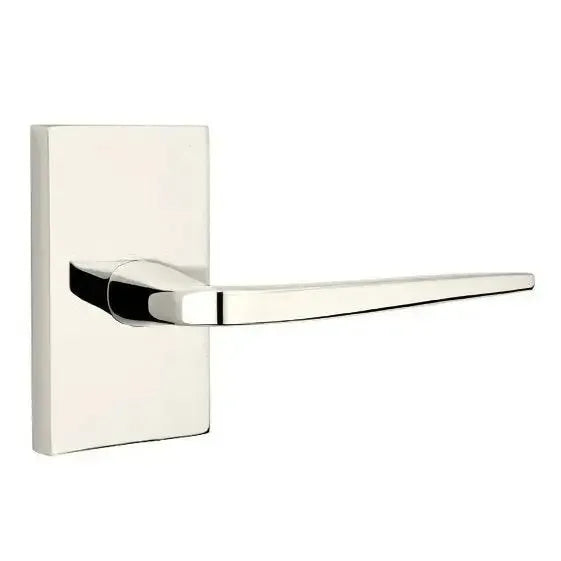 Emtek Athena Lever With Modern Rectangular Rosette Lifetime Polished Nickel