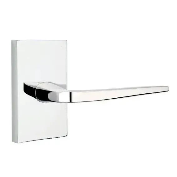 Emtek Athena Lever With Modern Rectangular Rosette Polished Chrome
