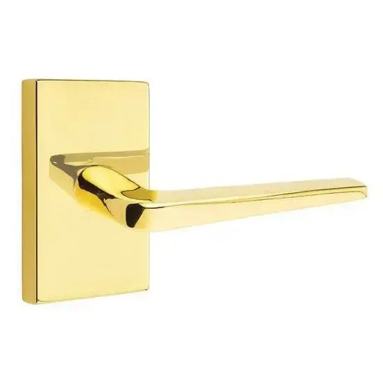 Emtek Athena Lever With Modern Rectangular Rosette Unlacquered Brass