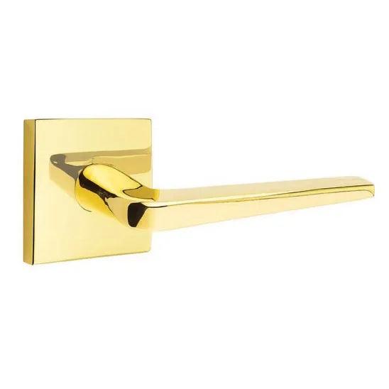 Emtek Athena Lever With Square Rosette Unlacquered Brass