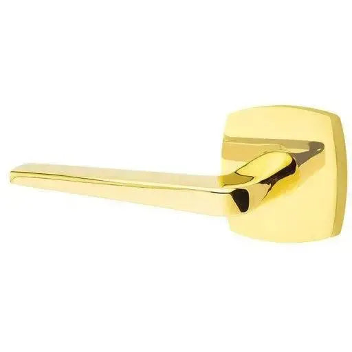 Emtek Athena Lever With Urban Modern Rosette Unlacquered Brass