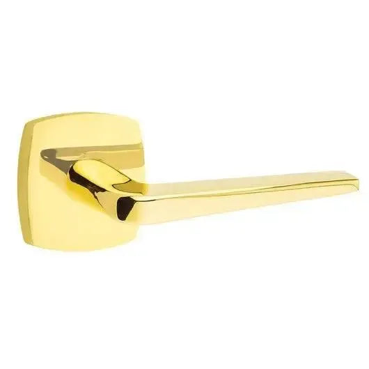 Emtek Athena Lever With Urban Modern Rosette Unlacquered Brass