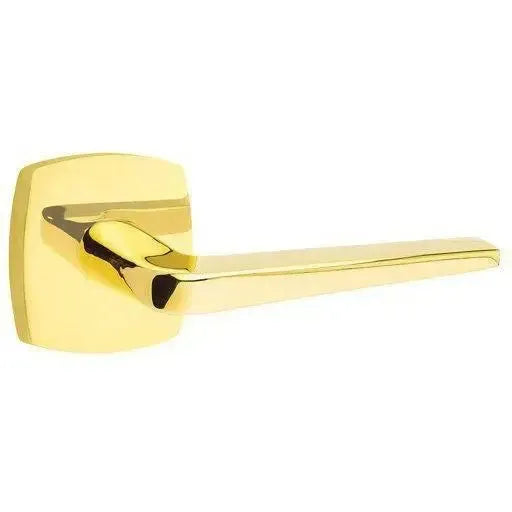 Emtek Athena Lever With Urban Modern Rosette Unlacquered Brass